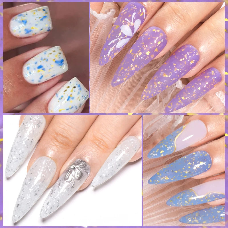 MEET ACROSS Glitter Rubber Base Gel Polish – 7 ml