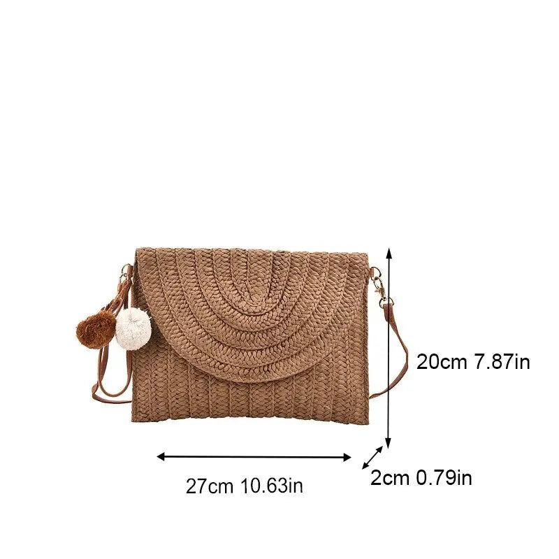 Handmade Straw Crossbody Bag