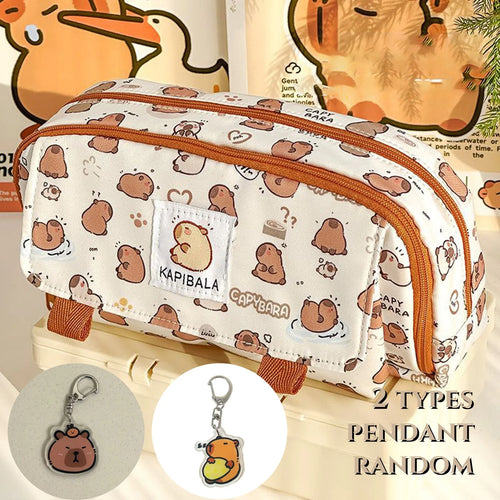 **Cute Capybara Large Pencil Case**