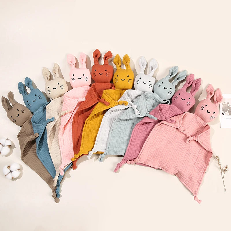 Baby Muslin Comfort Blanket with Plush Animal