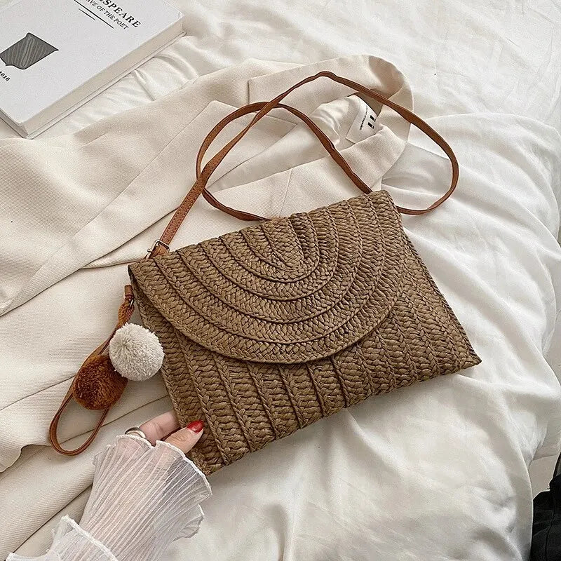 Handmade Straw Crossbody Bag