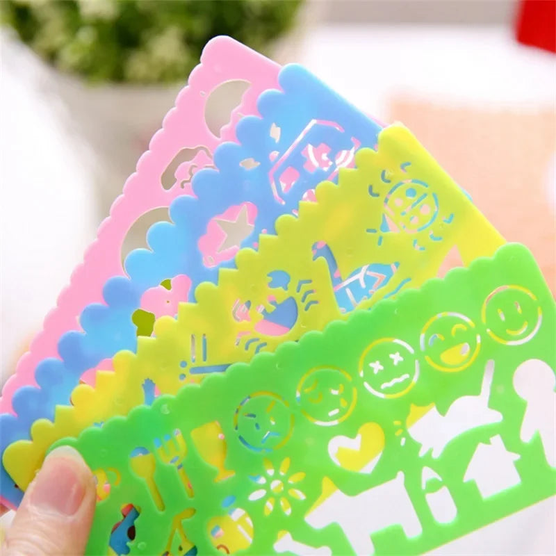 4-Piece Candy Color Drawing Ruler Set