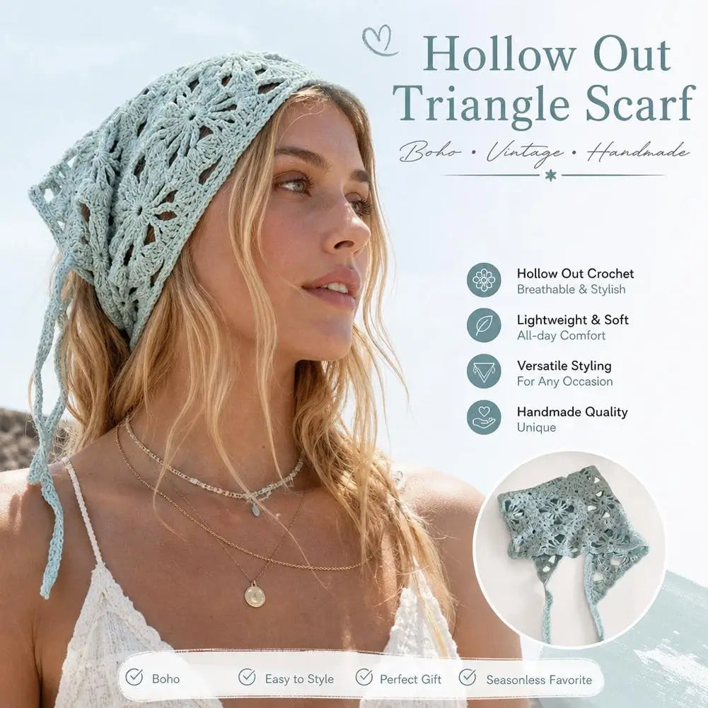 Retro Crochet Triangle Head Scarf