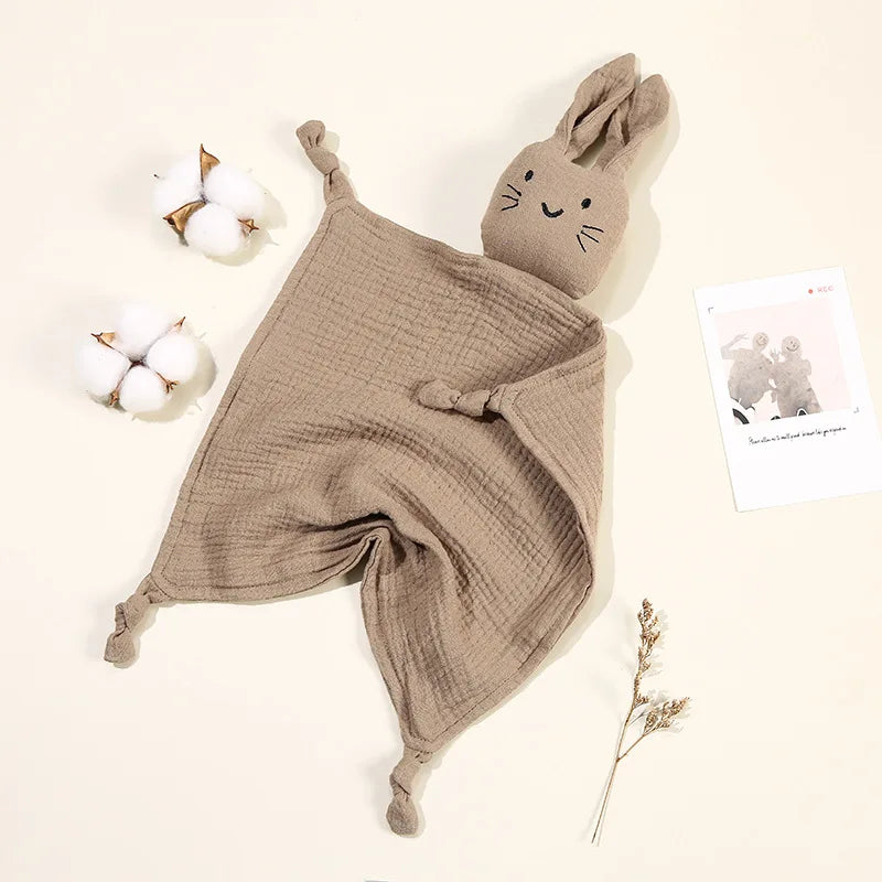 Baby Muslin Comfort Blanket with Plush Animal