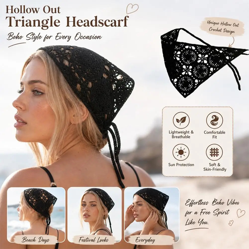 Retro Crochet Triangle Head Scarf