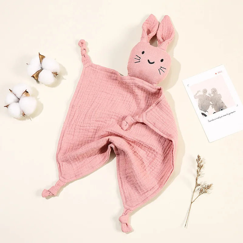 Baby Muslin Comfort Blanket with Plush Animal