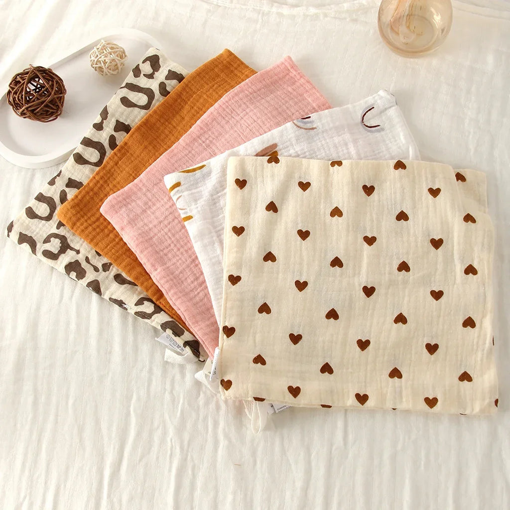 3/5-Piece 6-Layer Muslin Baby Washcloth Set