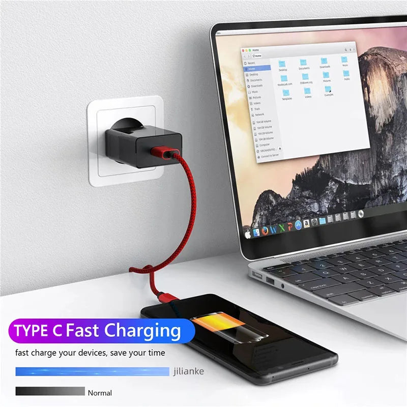 12W Braided USB-A to Type-C Charging Cable