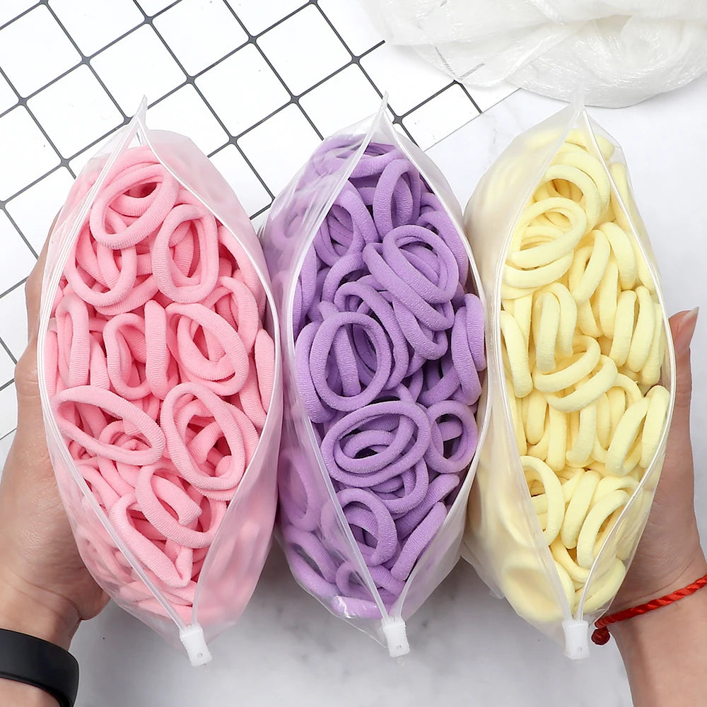 50/100-Piece Kids Elastic Hair Bands Set